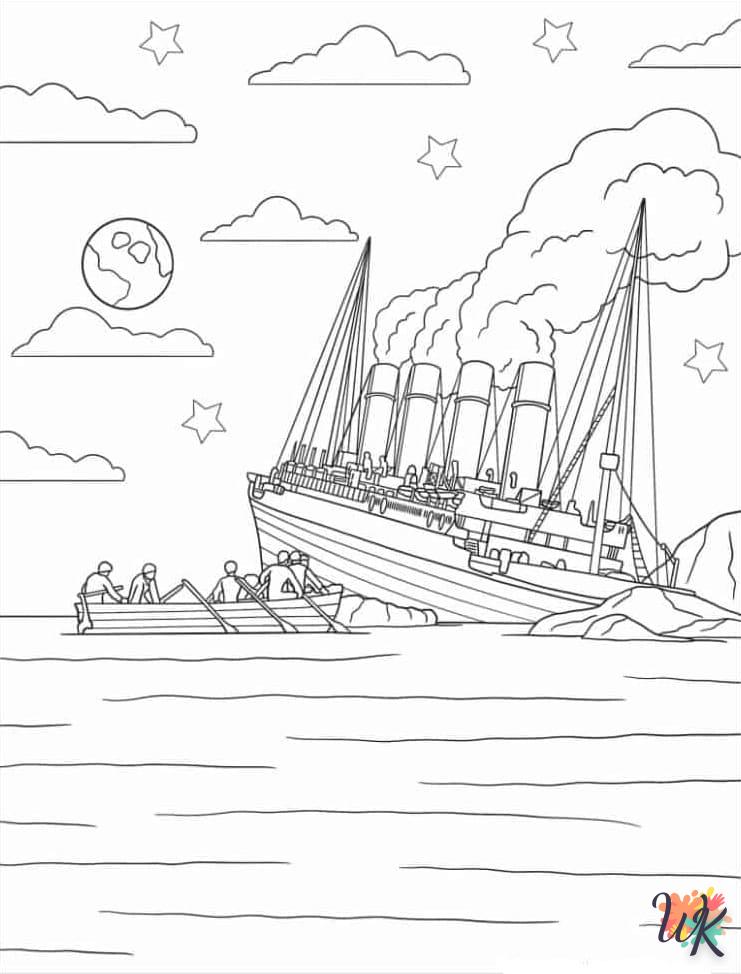 coloriage Titanic  pour enfants a imprimer gratuit