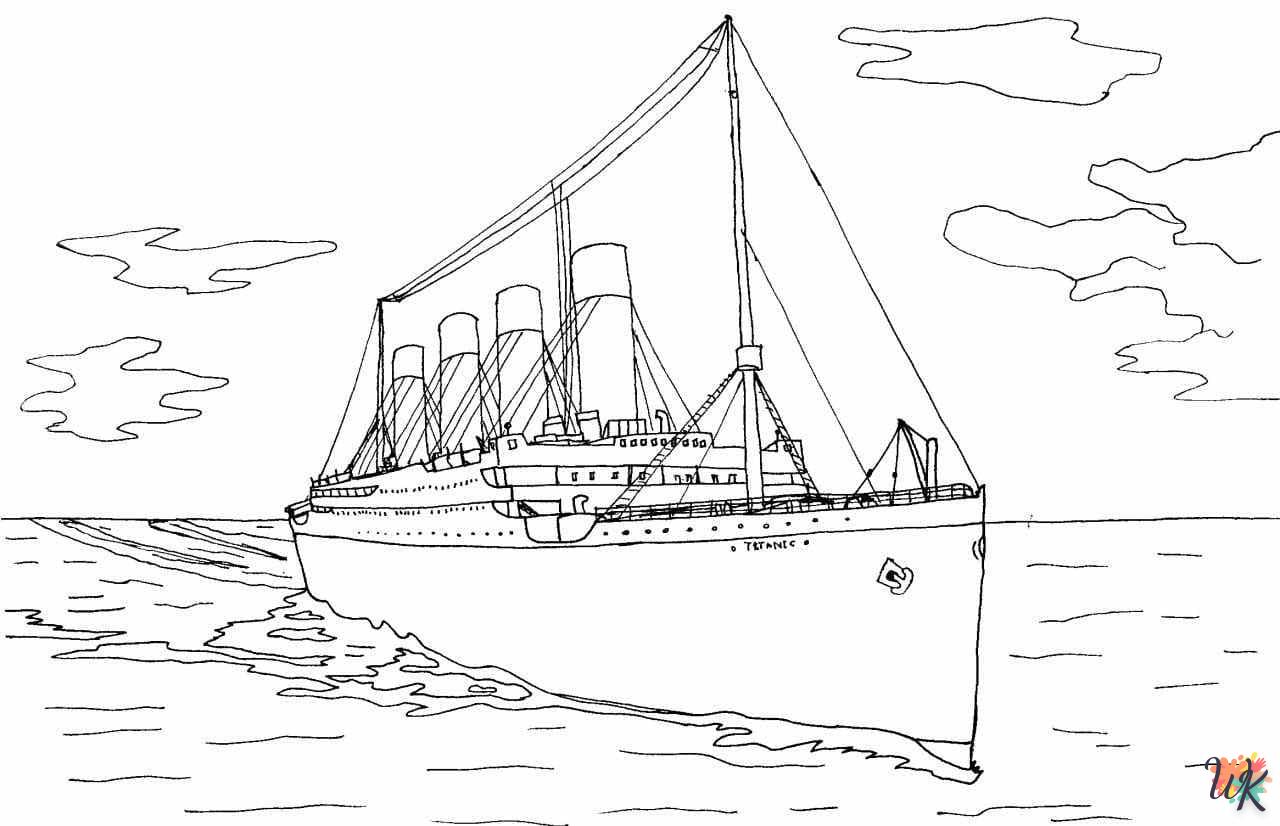coloriage Titanic  pour enfant de 8 ans
