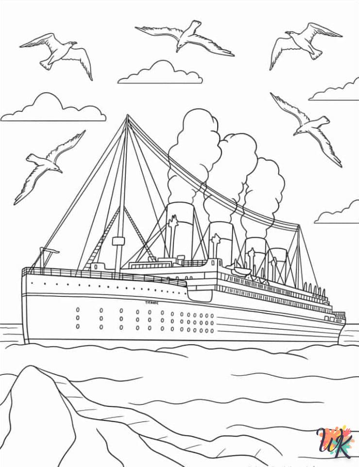 coloriage Titanic  à imprimer pour enfant de 6 ans