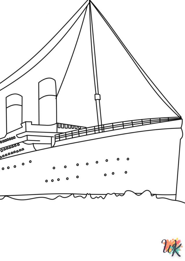 coloriage Titanic  de noël gratuit à imprimer en ligne