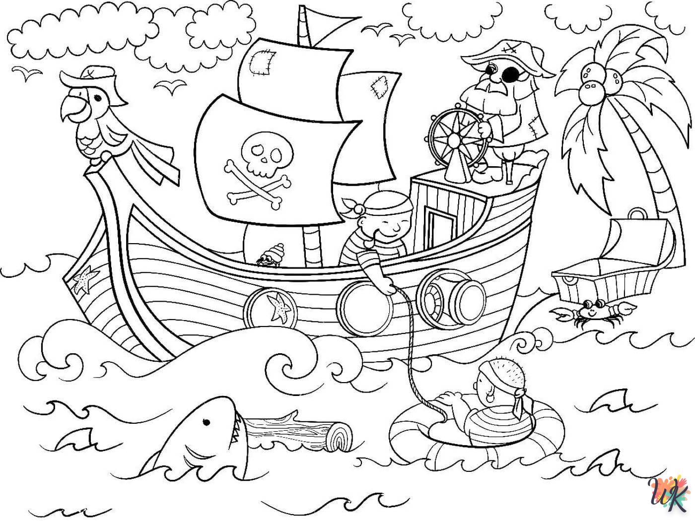 coloriage Pirates  a imprimer pour enfant de 4 ans