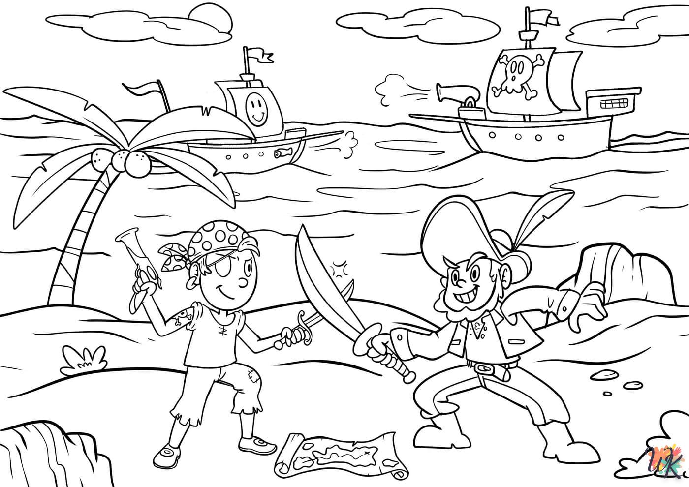 coloriage Pirates  à imprimer pour enfant de 2 ans