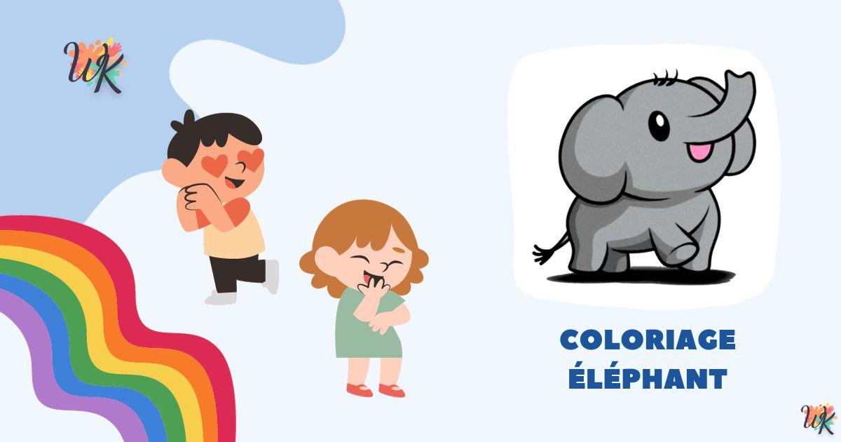 Coloriage Éléphant à imprimer gratuit – Un animal mignon