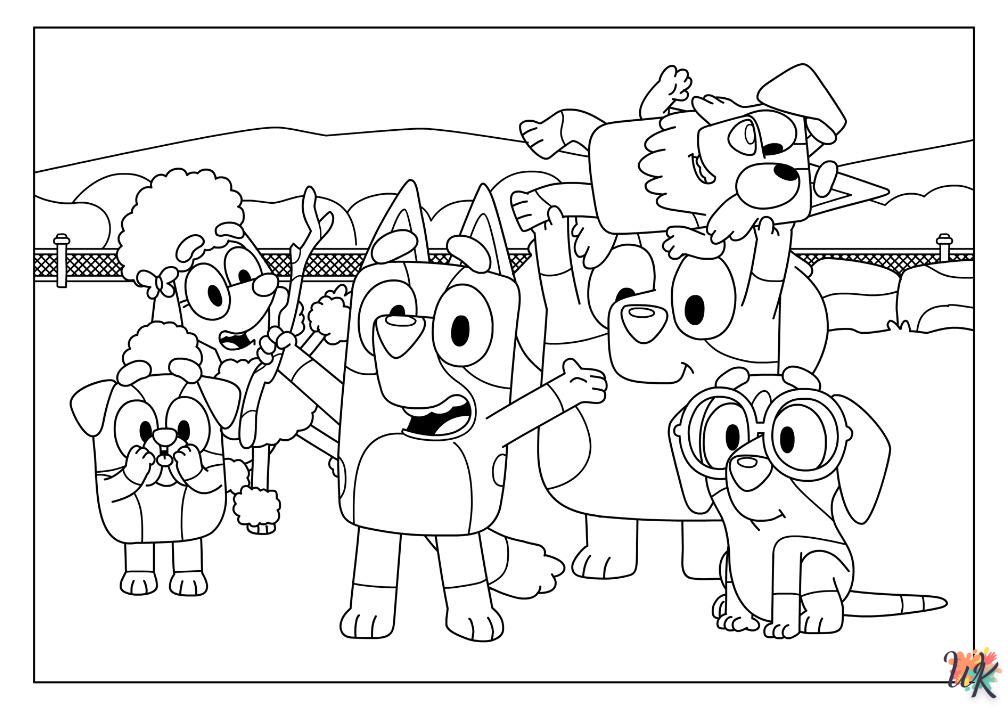 coloriage Bluey  à imprimer a4