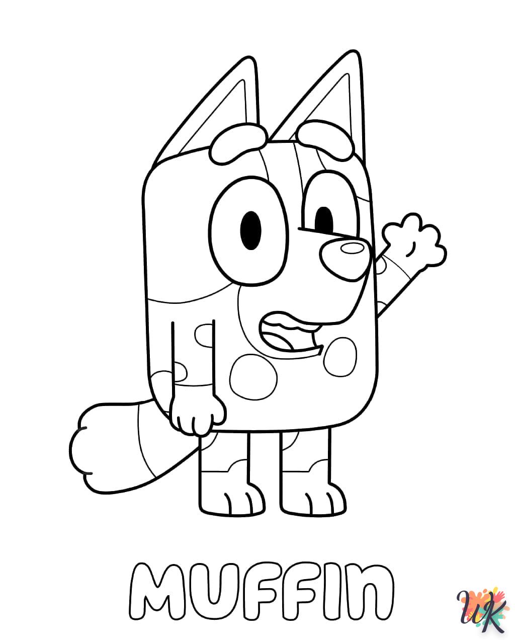 coloriage Bluey  à imprimer pour enfant de 4 ans