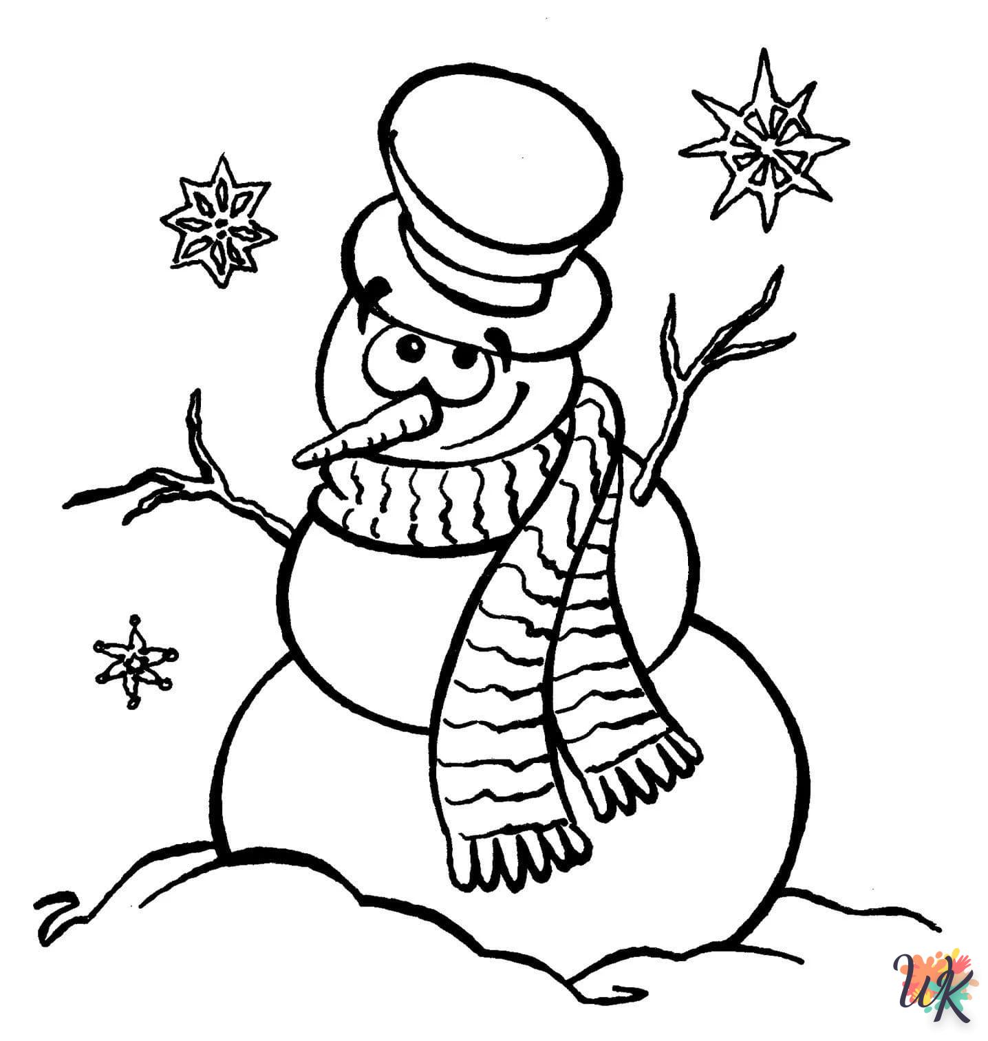 coloriage Bonhomme De Neige  pour enfants à télécharger