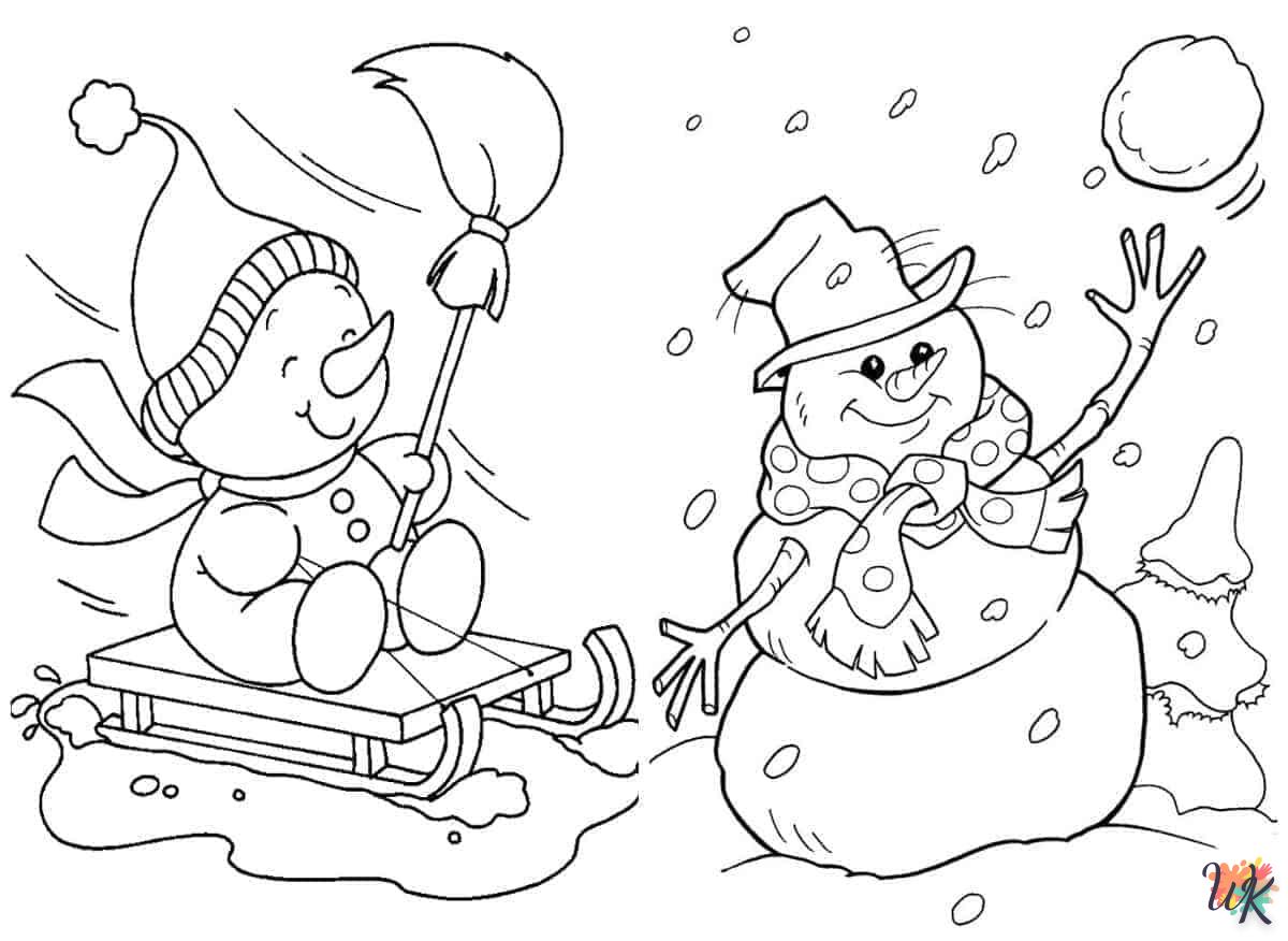 coloriage Bonhomme De Neige  a imprimer enfant 10 ans