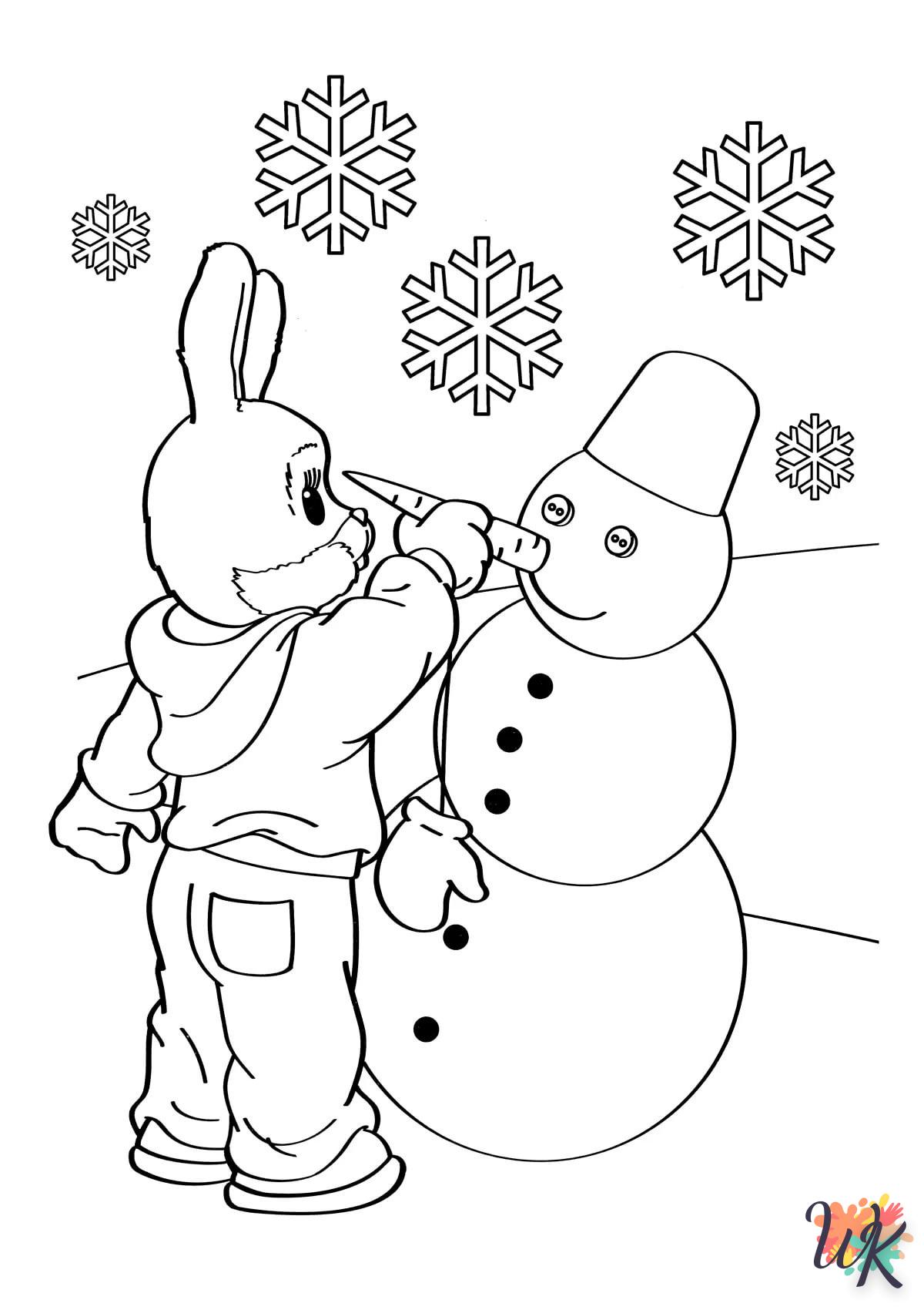 coloriage Bonhomme De Neige  licorne en ligne gratuit à imprimer