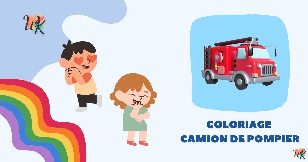 Coloriage Camion de Pompier héros méconnu gratuit à imprimer