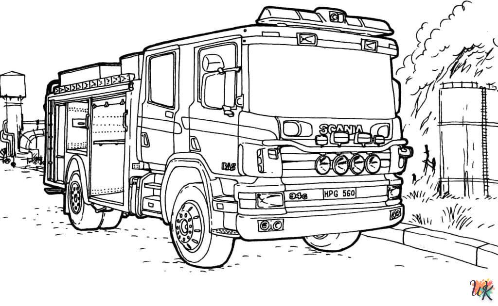 coloriage Camion de Pompier  en ligne à imprimer