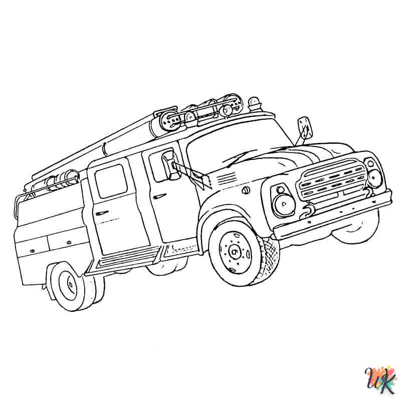 coloriage Camion de Pompier  a imprimer