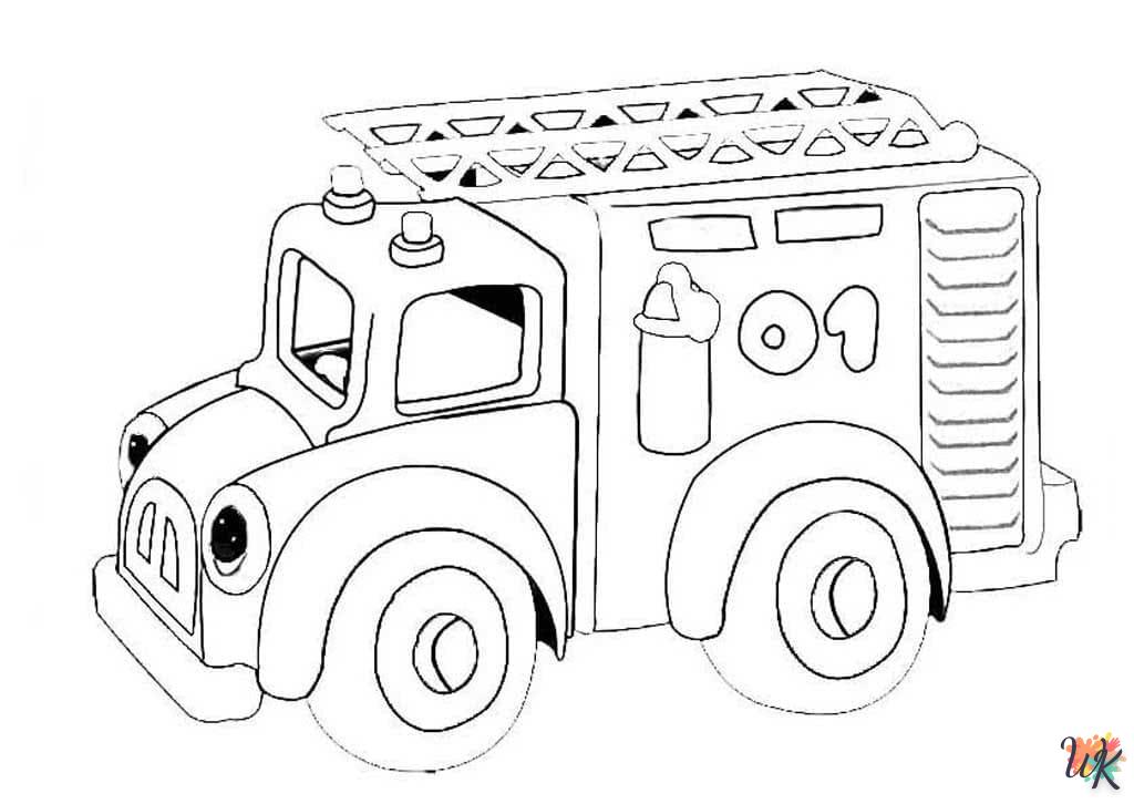 coloriage Camion de Pompier  à imprimer