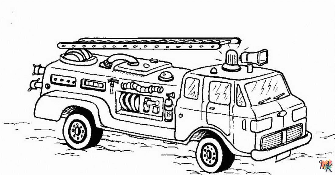 coloriage Camion de Pompier  pour enfants a imprimer gratuit