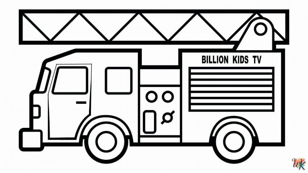 coloriage Camion de Pompier  pour enfants à télécharger