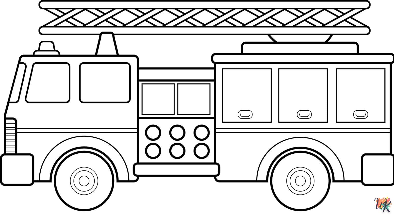 coloriage Camion de Pompier  enfant à imprimer