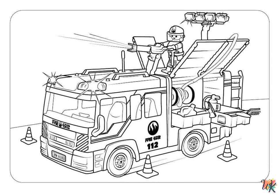 coloriage Camion de Pompier  de pour enfants