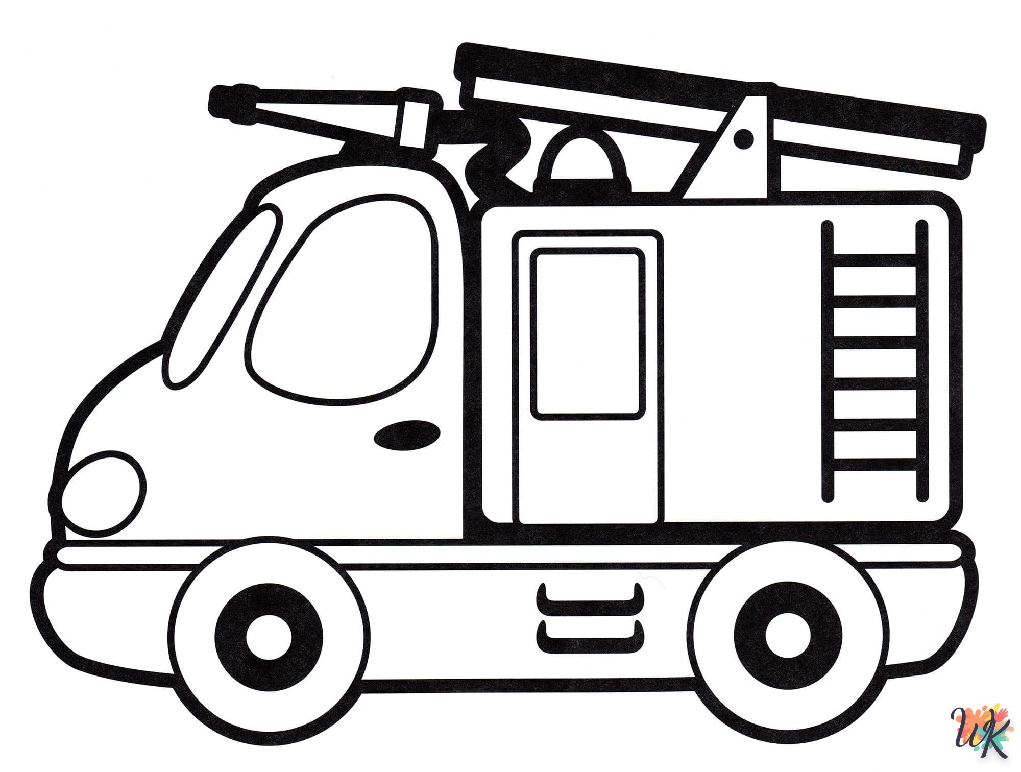 coloriage Camion de Pompier  enfant 8 ans a imprimer