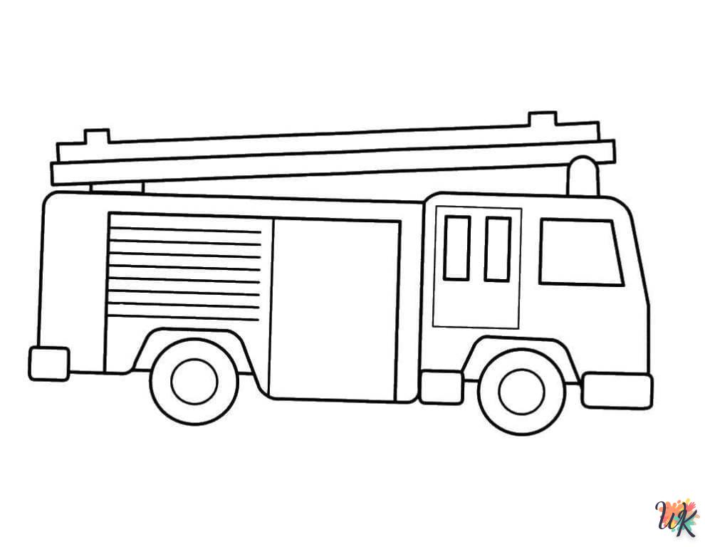 coloriage Camion de Pompier  d'enfant a imprimer