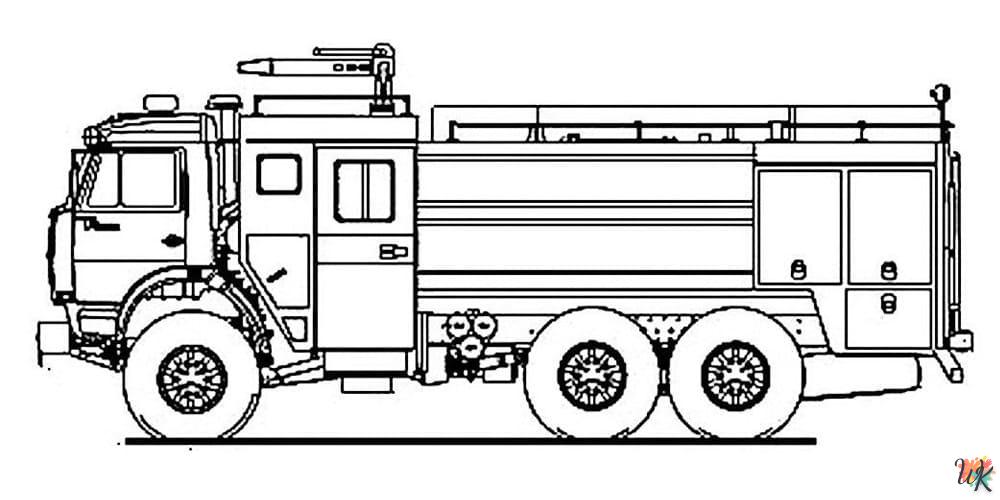 coloriage Camion de Pompier  enfant 3 ans a imprimer