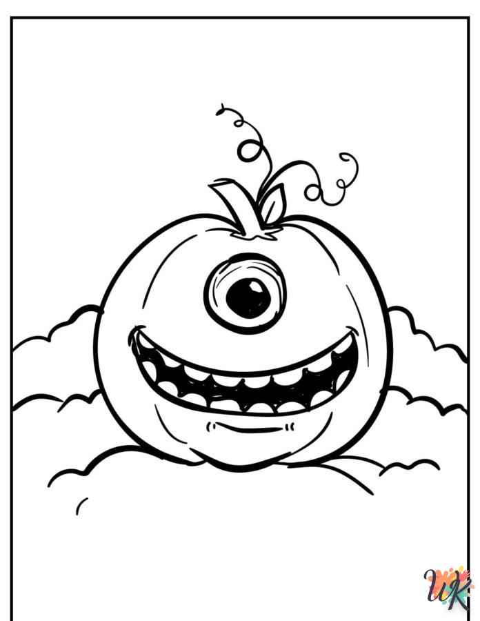 coloriage Citrouille  enfant à imprimer pdf