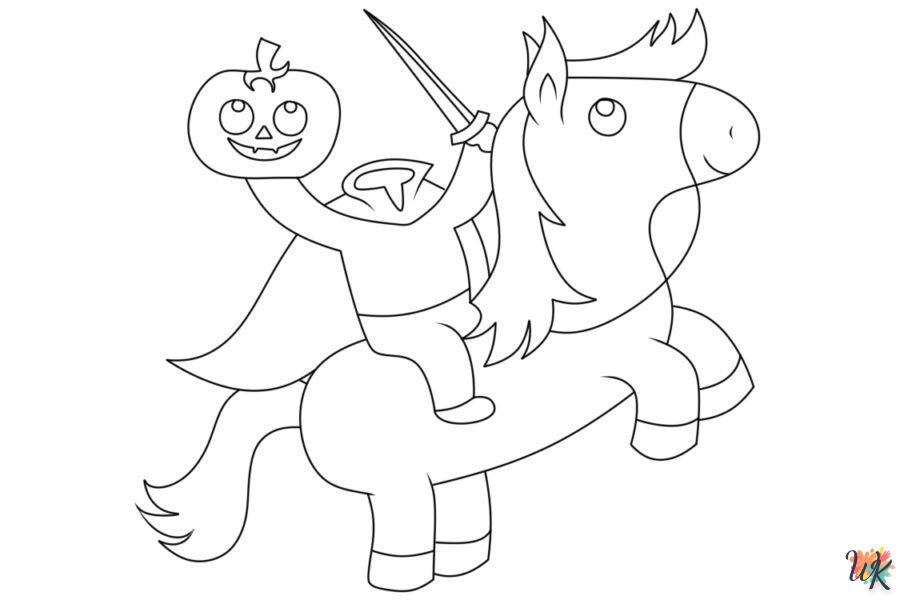 coloriage Headless Horseman  gratuit pour enfants