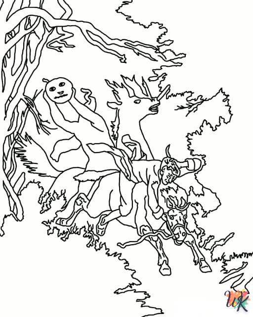 image pour coloriage Headless Horseman  enfant