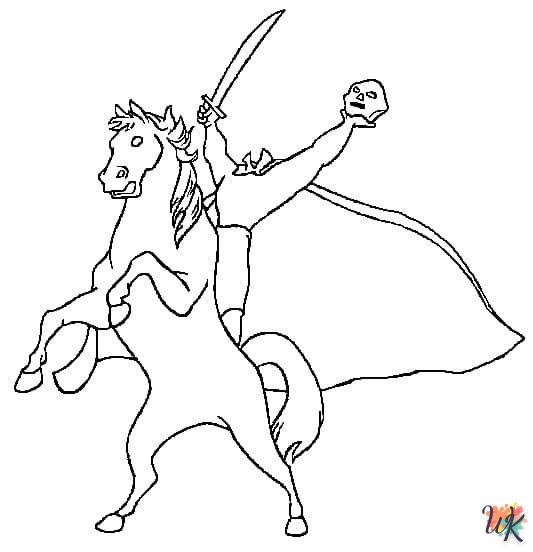 coloriage Headless Horseman  à imprimer pour enfant de 2 ans