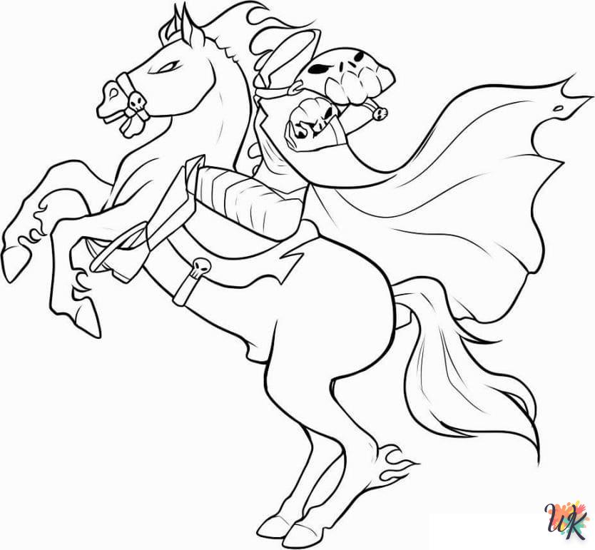 coloriage Headless Horseman  pour lutter contre le stress