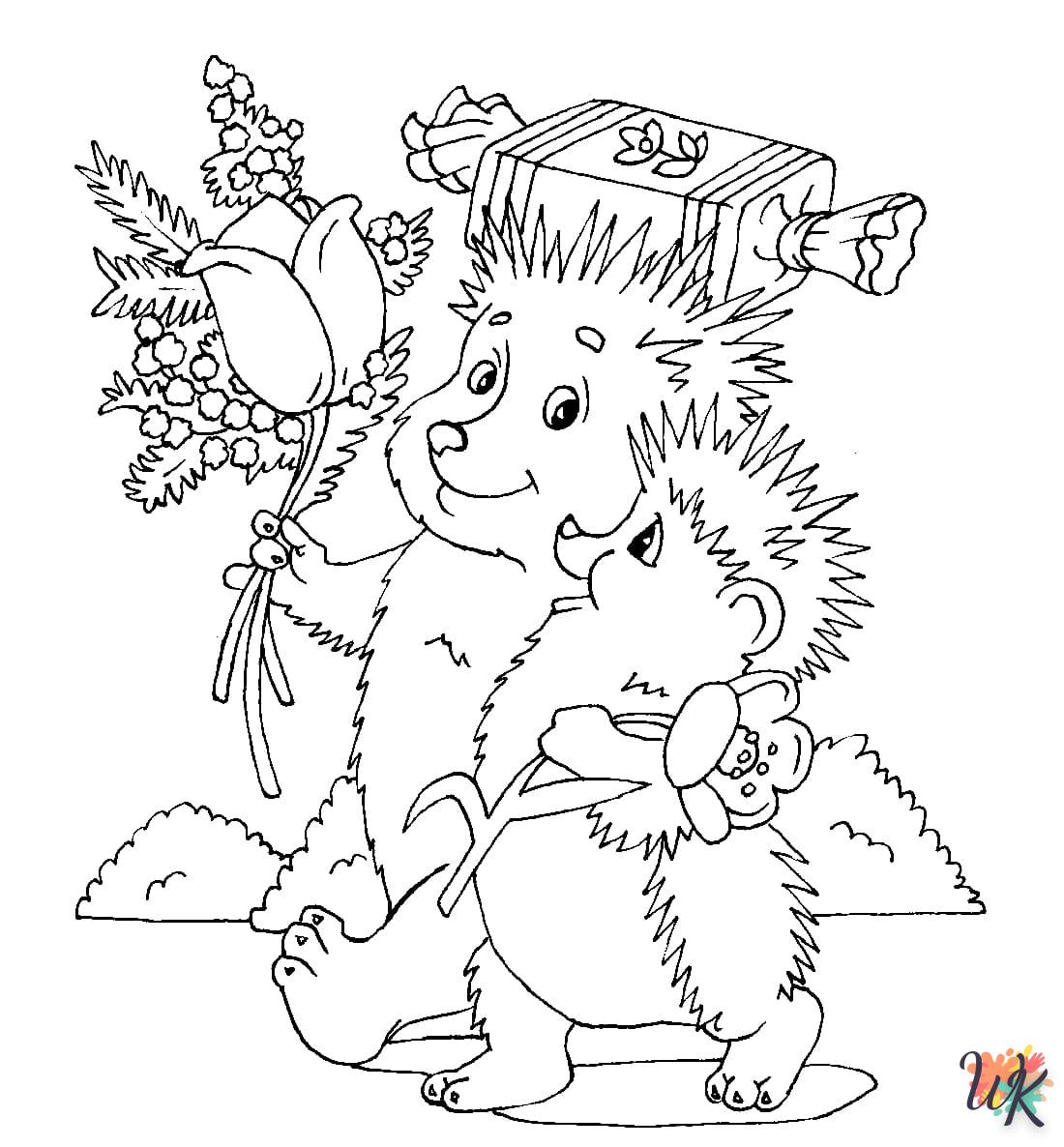 coloriage Hérisson  a imprimer enfant 5 ans