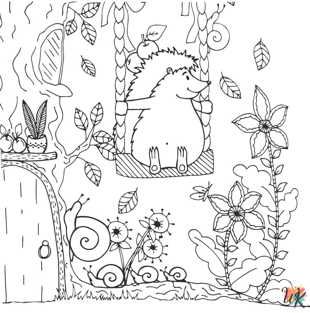 coloriage Hérisson  enfant a imprimer