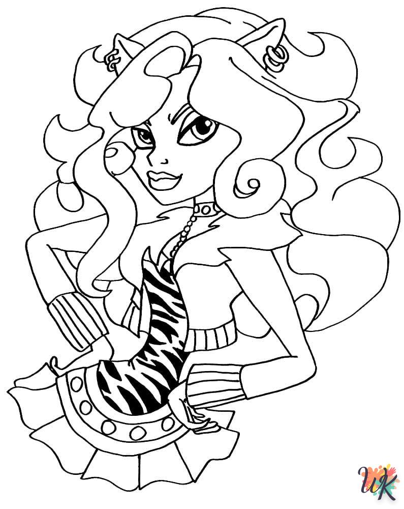 coloriage Monster High  animaux enfant a imprimer