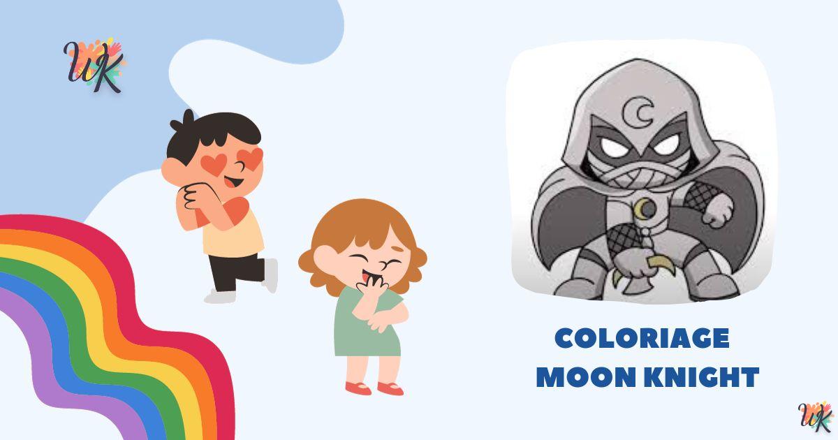 Coloriage Moon Knight super-héros sombre gratuit à imprimer