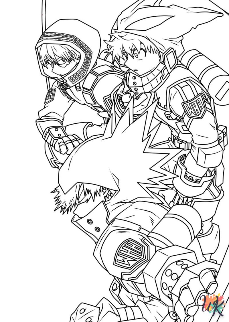 coloriage My Hero Academia  dinosaures en ligne gratuit à imprimer