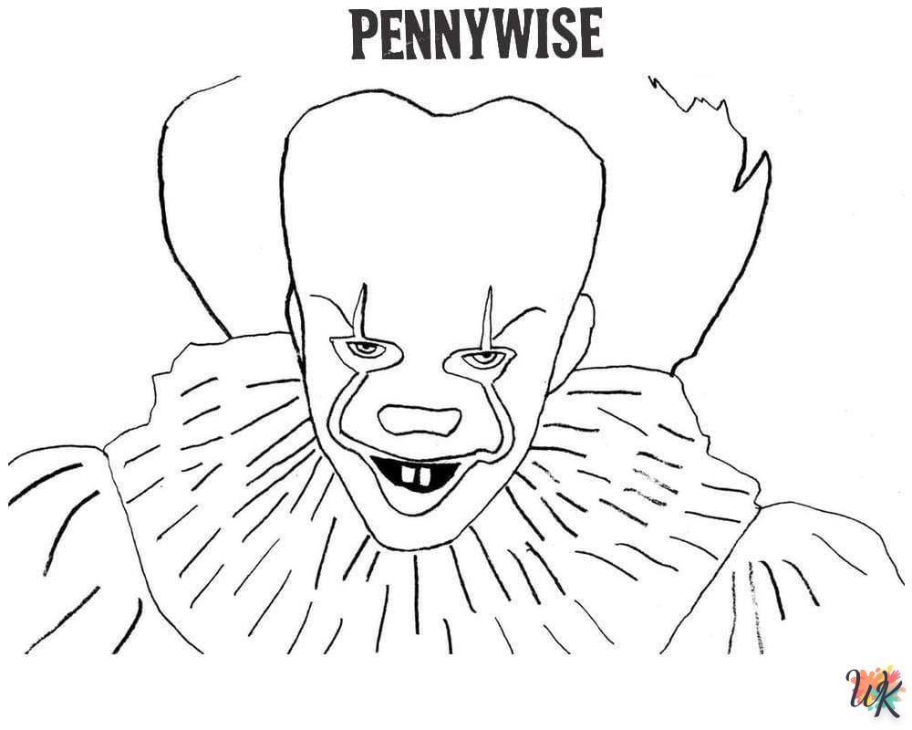 coloriage Pennywise  automne en ligne gratuit à imprimer