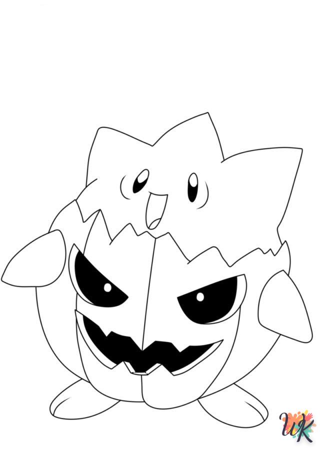 coloriage Pokémon Halloween  et decoupage