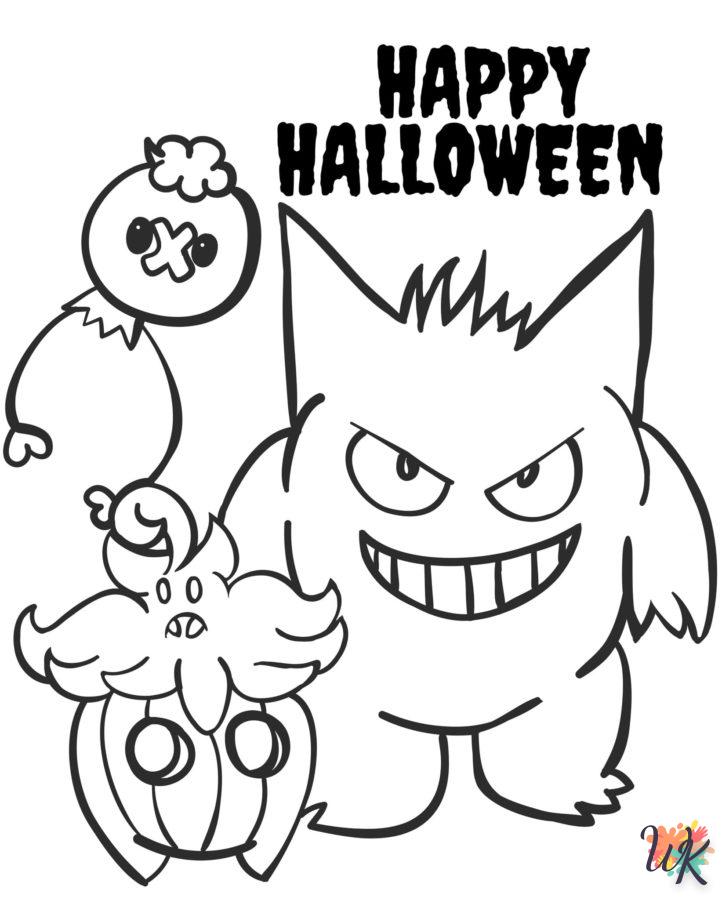 coloriage Pokémon Halloween  enfant 6 ans à imprimer