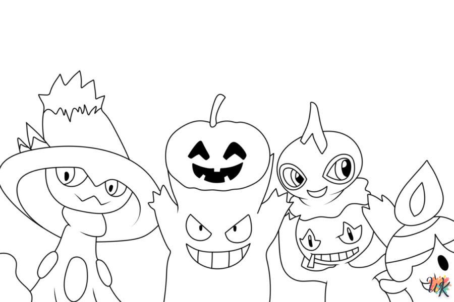 coloriage Pokémon Halloween  à imprimer kawaii