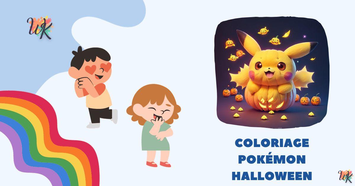 Coloriage Pokémon Halloween allie mignon et effrayant
