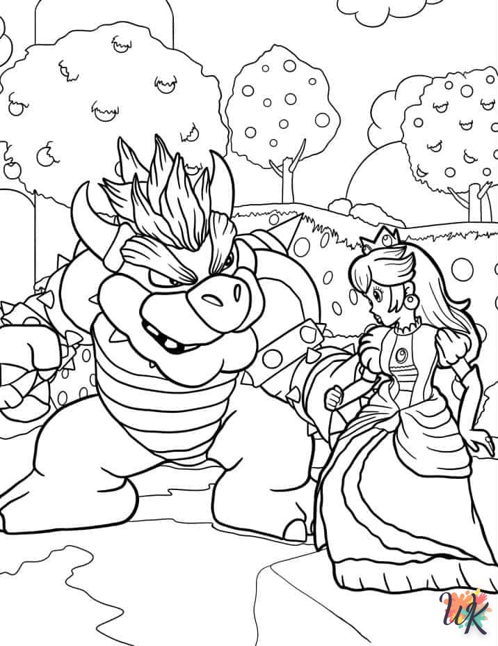 coloriage Princesse Peach  à imprimer pdf gratuit