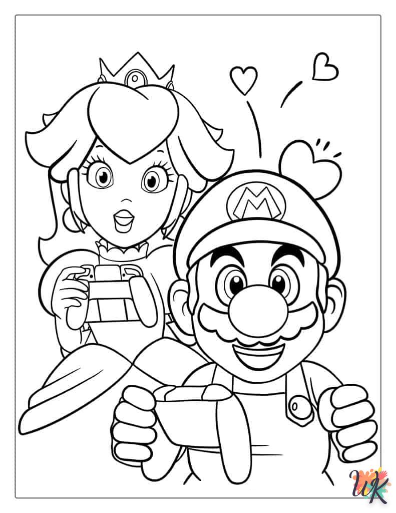 coloriage Princesse Peach  pour enfant de 8 ans