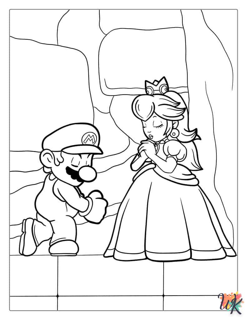 coloriage Princesse Peach  à imprimer pdf gratuit