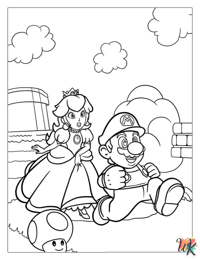 coloriage Princesse Peach  enfant 2 ans a imprimer