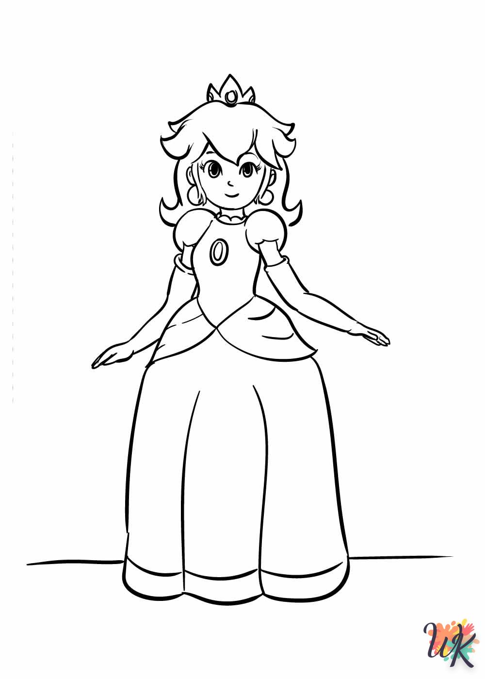 coloriage Princesse Peach  pour enfant de 2 ans