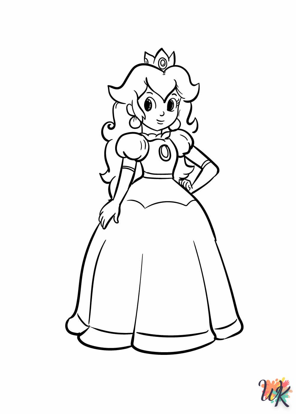 coloriage Princesse Peach  en ligne maternelle