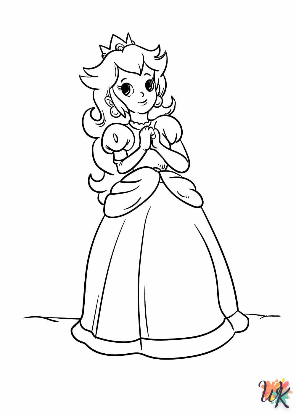 coloriage Princesse Peach  pour enfant à imprimer