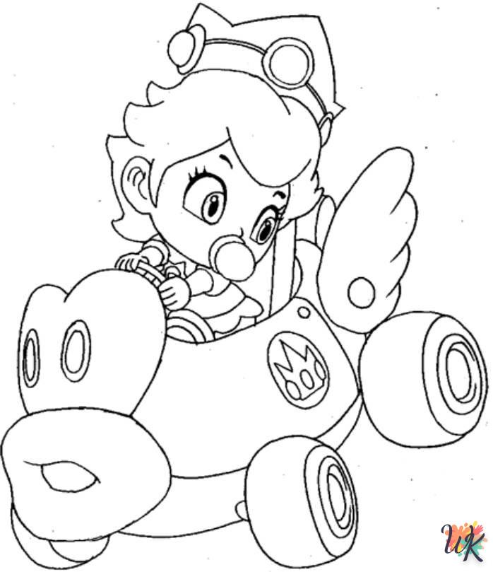 coloriage Princesse Peach  pour enfants à imprimer