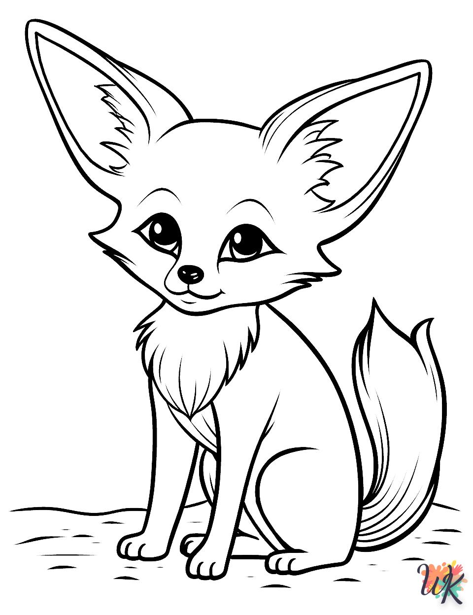 coloriage Renard  bebe animaux a imprimer gratuit