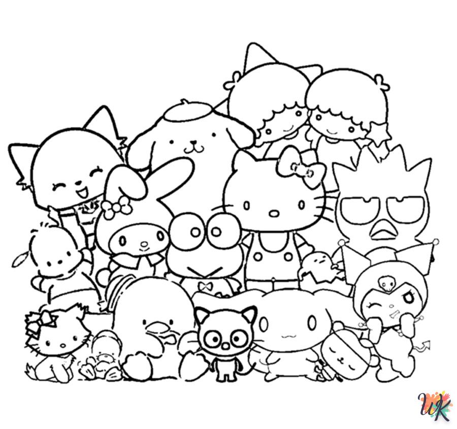 coloriage Sanrio  à numéro adulte en ligne gratuit