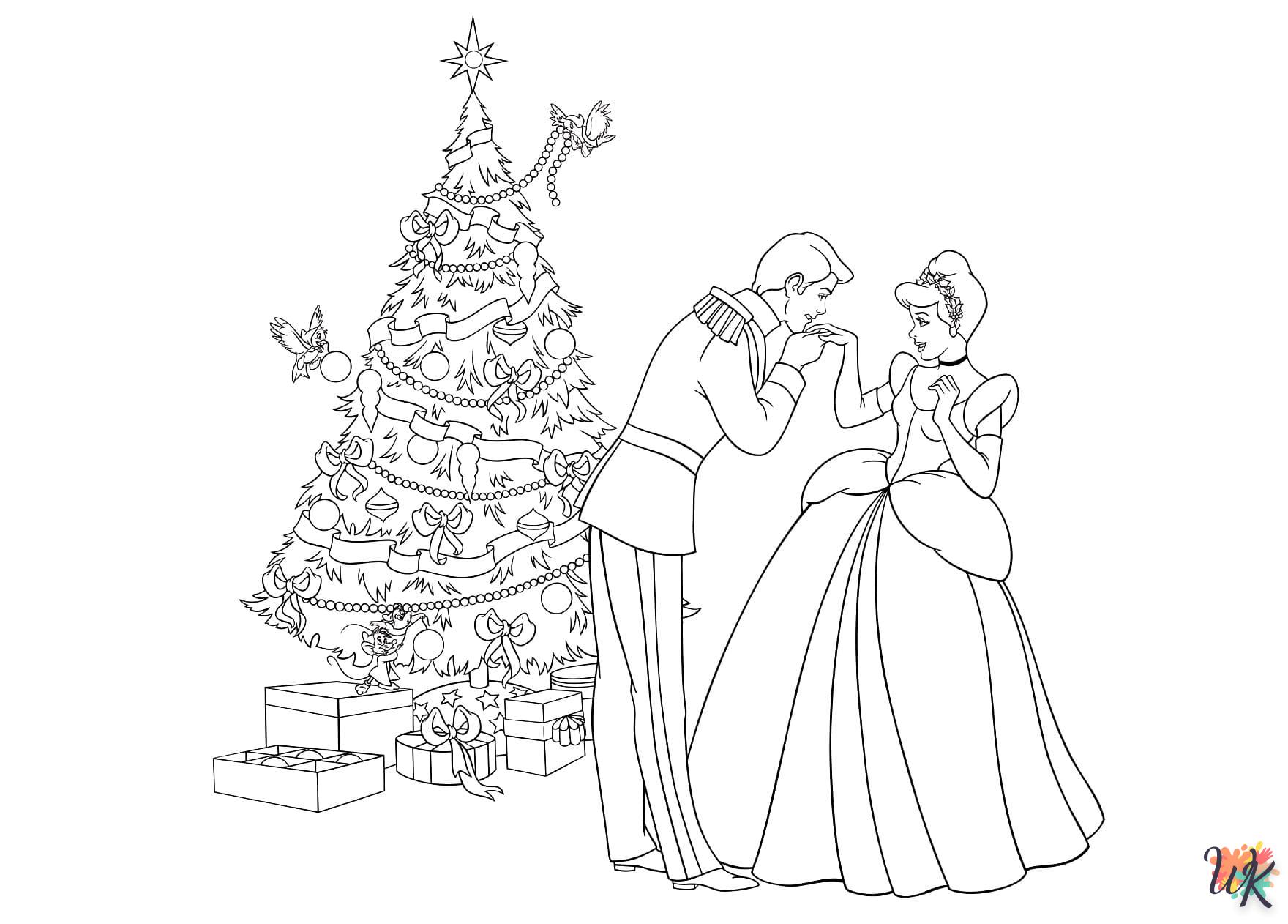 coloriage Sapin de Noël  licorne en ligne gratuit à imprimer