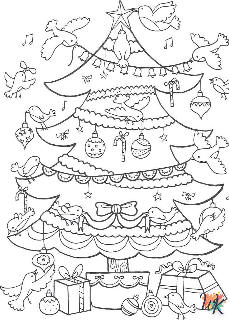 coloriage Sapin de Noël  animaux enfant a imprimer